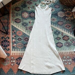 Moon River Ribbed Halter Dress